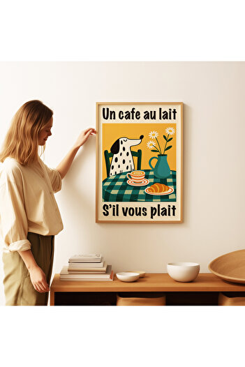 ARTHOUSECOLLECTIVE Vintage Poster - Coffee and Croissant - 6 - Unframed Poster in Table Sizes