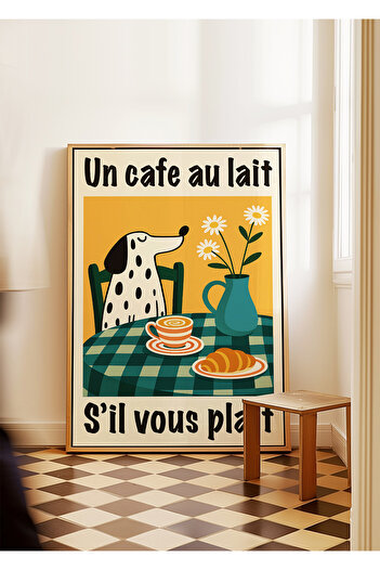 ARTHOUSECOLLECTIVE Vintage Poster - Coffee and Croissant - 6 - Unframed Poster in Table Sizes