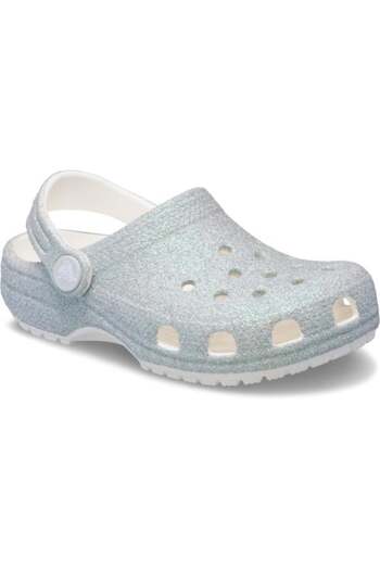 Crocs Saboți Clogs Classic Iridescent Glitter - Alb