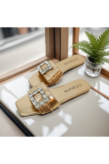 OEM Versatile women's slippers with decorative crystal applications, for summer, light and cool, F23