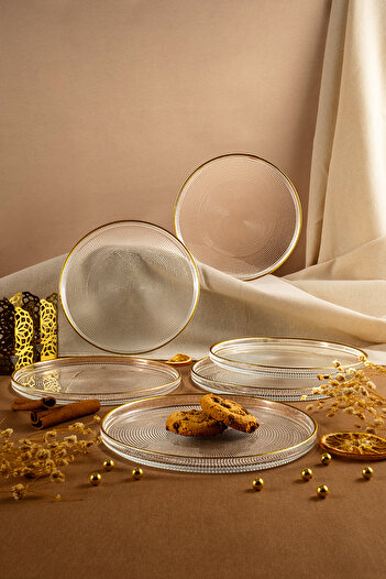 Fecra Loren 6 Piece Service Set 21 cm Gold Mesh