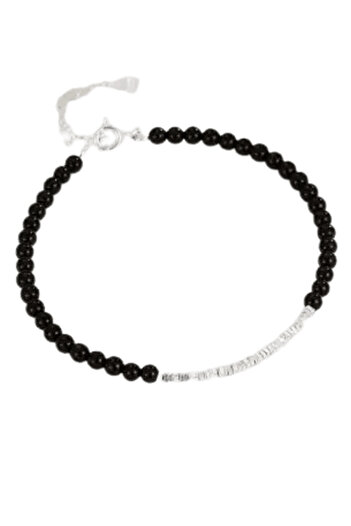 Pandora Arts Brățară Reglabilă Diora, model „Geometric Beads”, culoare negru, din Argint