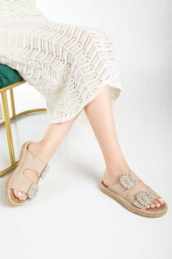 ACMZ SHOES Summer Stone Detailed Slippers