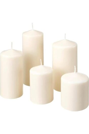 IKEA FENOMEN - Unscented Block Candle, Set of 6, Natural, White