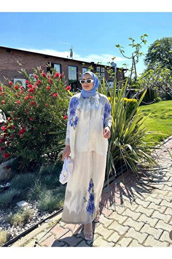 BZ BUTİK Floral Patterned Loose Double Suit