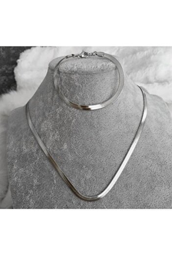 demirosa Crushed Italian Chain Necklace and Bracelet