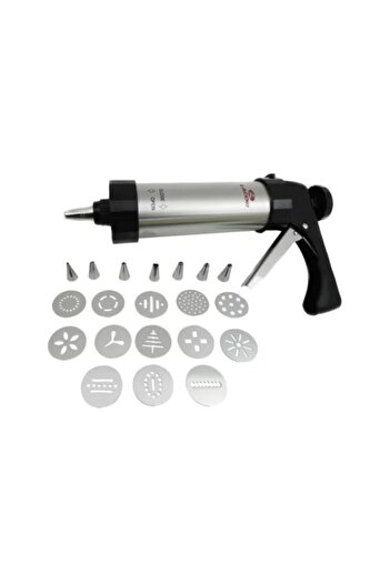 Lacor Stainless steel gun and 20-piece set for decorating cakes and biscuits