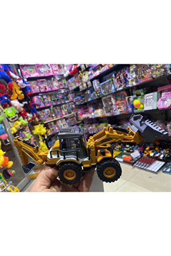 Ailenizin Oyuncakçısı Metal Aksamlı Dev Sürtmeli Ekskavatör ve Buldozer Kepçe Ultra Kaliteli 2'li Dev Set