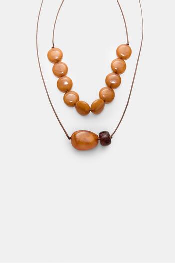 Stradivarius Set of 2 beaded cord necklaces