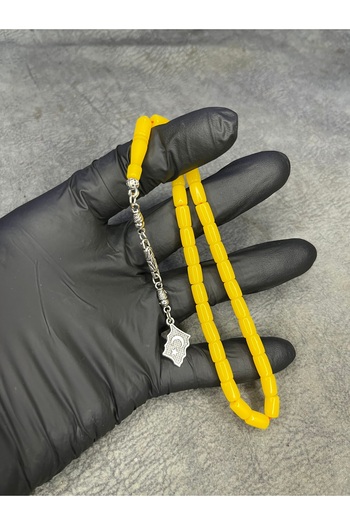 Mos Tespih High-End Crimped Amber Rosary with Ankle Length