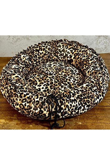 happyteks boutique Cat Dog Cushion Throw Pillow Leopard