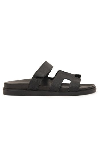 Pegia Men's Banded Floater Leather Slippers 215028