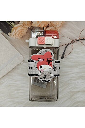 ada çanta kırtasiye My Melody Figured Sanrio Children's Water Bottle Flask 520ml Hanging Two Compartment Cover Plastic Ad15159
