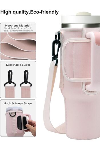 COOYA Water Bottle Carrier with Phone Pocket,Water Bottle Holder Bag with Adjustable Shoulder Strap