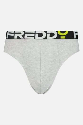FREDDY ملابس داخلية رجالية بشعار العلامة التجارية، رمادي