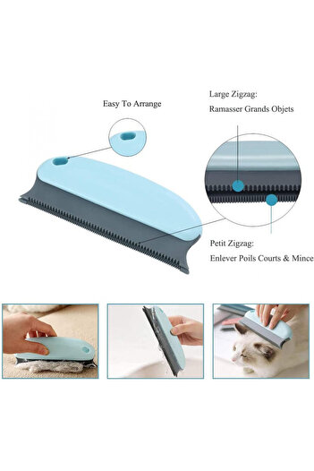 Sjouch lint/hair removal brush and 2 devices set, plastic, blue/green/orange