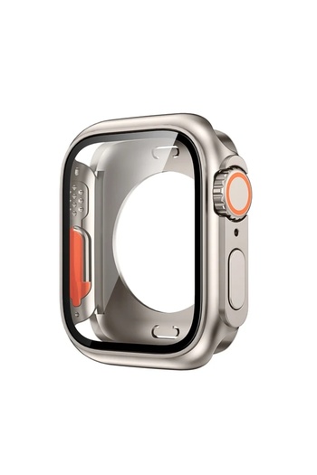 Choice 41mm Titanium Screen Protector Cover for Apple Watch 44mm 45mm 40mm 41mm Hard PC Front Rear Bumper C