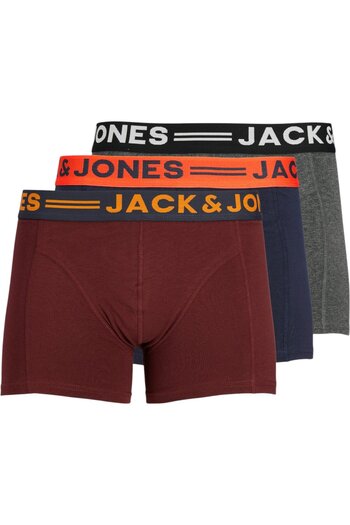 Jack & Jones Boxeri JACK &JONES Clichfield 3 perechi - 12113943-Burgundy