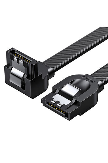 Ugreen Cablu plat unghiular SATA 1.0-3.0 până la 5Gb/s 0.5m - negru
