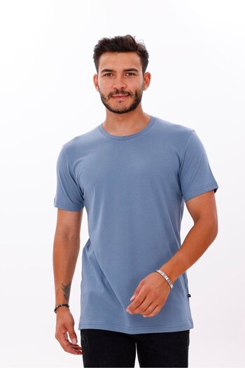 yakamor Men's Compact Combed Cotton Crew Neck T-Shirt