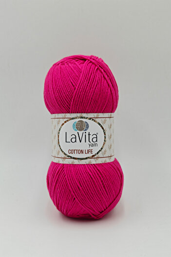 LaVita Yarn Cotton Life El Örgü İpi %50 Pamuk %50 Akrilik 100gr (4117 FUŞYA)