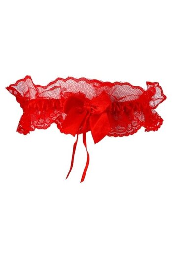 OEM Elastic Garter, Lace, NO7427, Red