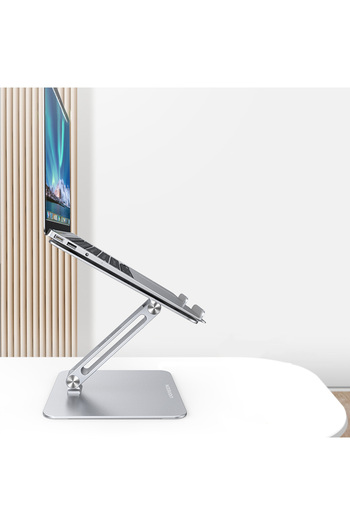 Ugreen Suport pliabil pentru laptop, suport pentru tabletă pentru lucrul în picioare, argintiu
