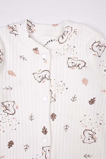 Mini Ropa Newborn Booties Jumpsuit Koala Printed Snap Fastener Baby Romper