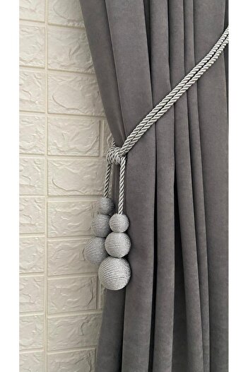 Helezoni Curtain Accessory Curtain Bracol Layer by Layer Rope-Wrapped Curtain Tie 1Pcs Attached to Corner