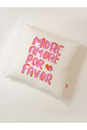 Galia Tasarım More Amore Por Favor Written Pillow Case 45X45 cm