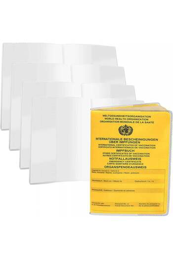 Mizijia Set of 4 passport/passport covers, PVC, transparent, 93 x 130 mm