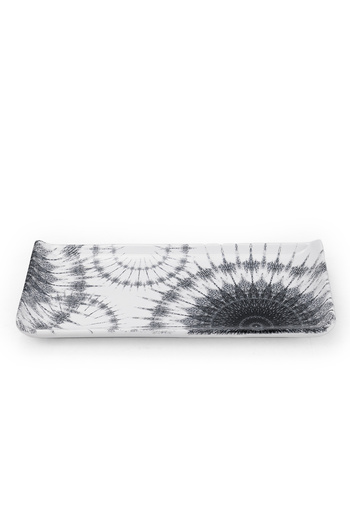 Edessa Cosmo Ceramic Rectangle Serving Plate (Multicolor, 12.5 x 24cm)
