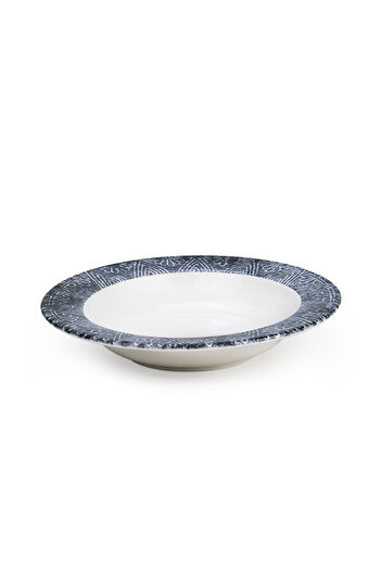 Edessa Ceramic Ginko 22Cm Round Soup Plate, White