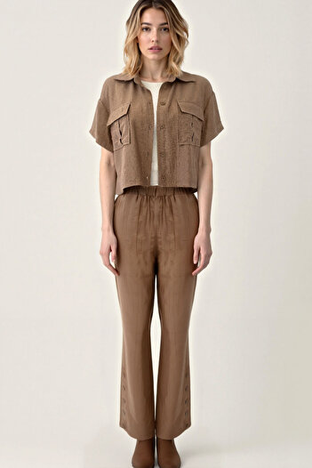 Vitrin Crinkle Fabric Shirt with Cover Pocket