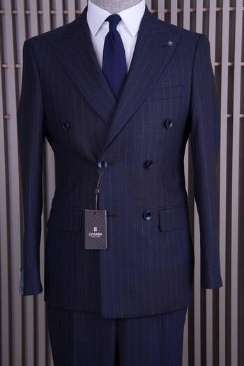 CASABA Striped Men's Double Breasted Suit 7408