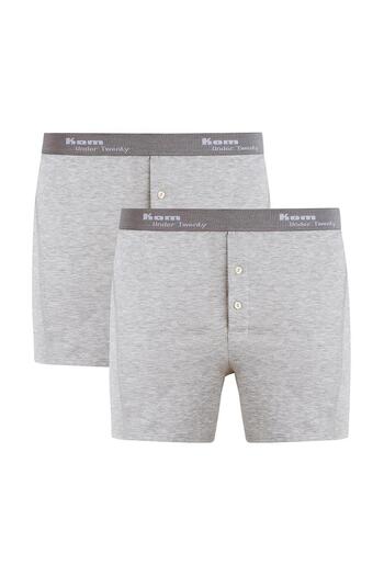 Kom Men's Gray 2-Piece Long Boxer