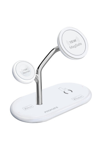 Promate Apple MFi-certified 57W MagSafe High-Speed Charging Station with 15W MagSafe Charger,