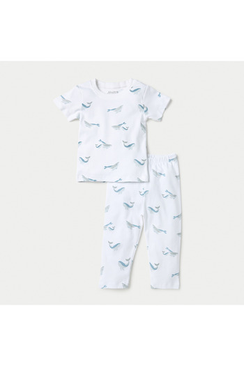 Juniors Whale Print T-shirt and Pyjama Set