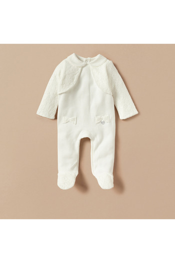 giggles Floral Sleepsuit with Bow Accents