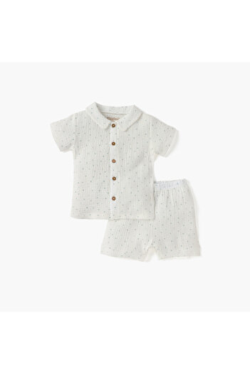 giggles Star Print Shirt and Shorts Set