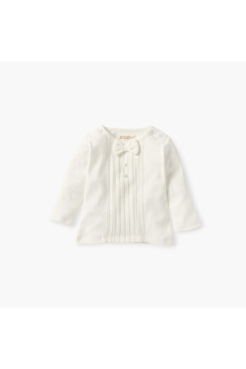 giggles Textured Long Sleeves T-shirt and Elasticated Pyjama Set
