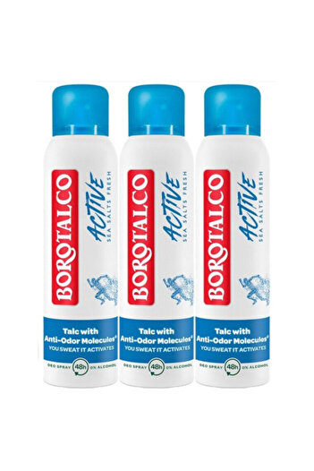 Borotalco : 3 x Antiperspirant Spray Active Sea Salts Fresh, 150 ml