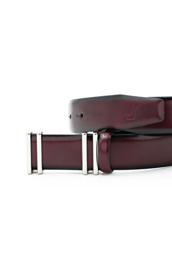 Tuna Nappa Genuine Leather 3.50 cm Pin Buckle Classic Men's Belt - Kmr101
