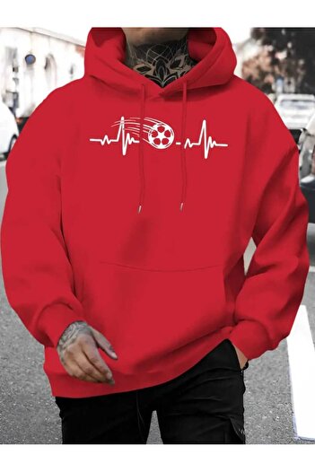 caddekombin Φούτερ με κουκούλα με στάμπα Soccer Rythm με μάλλινη επένδυση και τσέπες