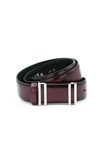 Tuna Nappa Genuine Leather 3.50 cm Pin Buckle Classic Men's Belt - Kmr101