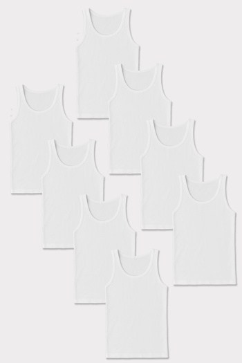HNX 100% Cotton Undershirt for Men – Economical Pack of 8 |   Flexible and Healthy Daily Underwear Singlet