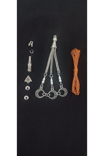 QELA COLLECTION Epoxy Natural Stone Prayer Beads Tassel Set Can Make 5 Prayer Beads