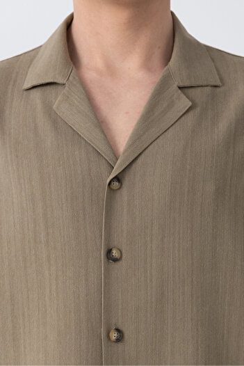 İLKCET MODA Oversize Button Detail Men's Shirt