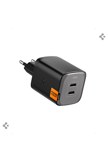 Spigen 65W USB-C 2 Port Mini Hızlı Şarj Aleti Samsung PPS 2.0 / Isı Düşürücü GaN III Akım Korumalı ACH05163