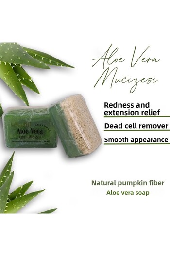 Lalune Natural Pumpkin Fiber Aloe Vera Soap 100 Gr